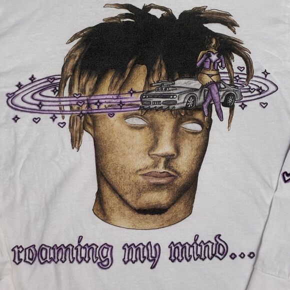 Juice WRLD 999 Roaming My Mind Long Sleeve Shirt Men’s Small White - Picture 2 of 6